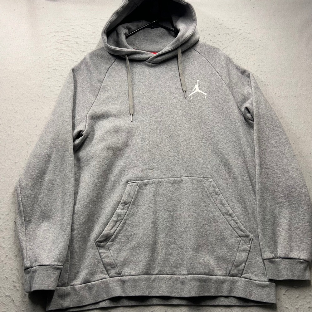 Jordan Mens Large Grey Jumpman Air Pullover Hoodie Sweatshirt 1745